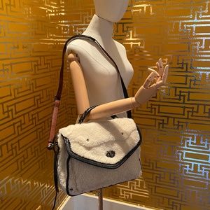 Coach Shearling and Leather Large Rhyder Handbag